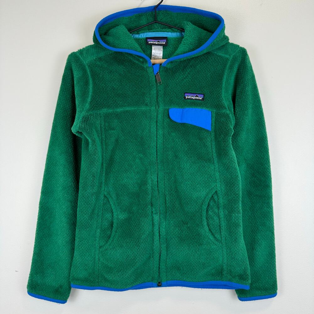 Patagonia Womens Re Tool Full Zip Hoodie Polartec Thermal Pro Fleece Green XS